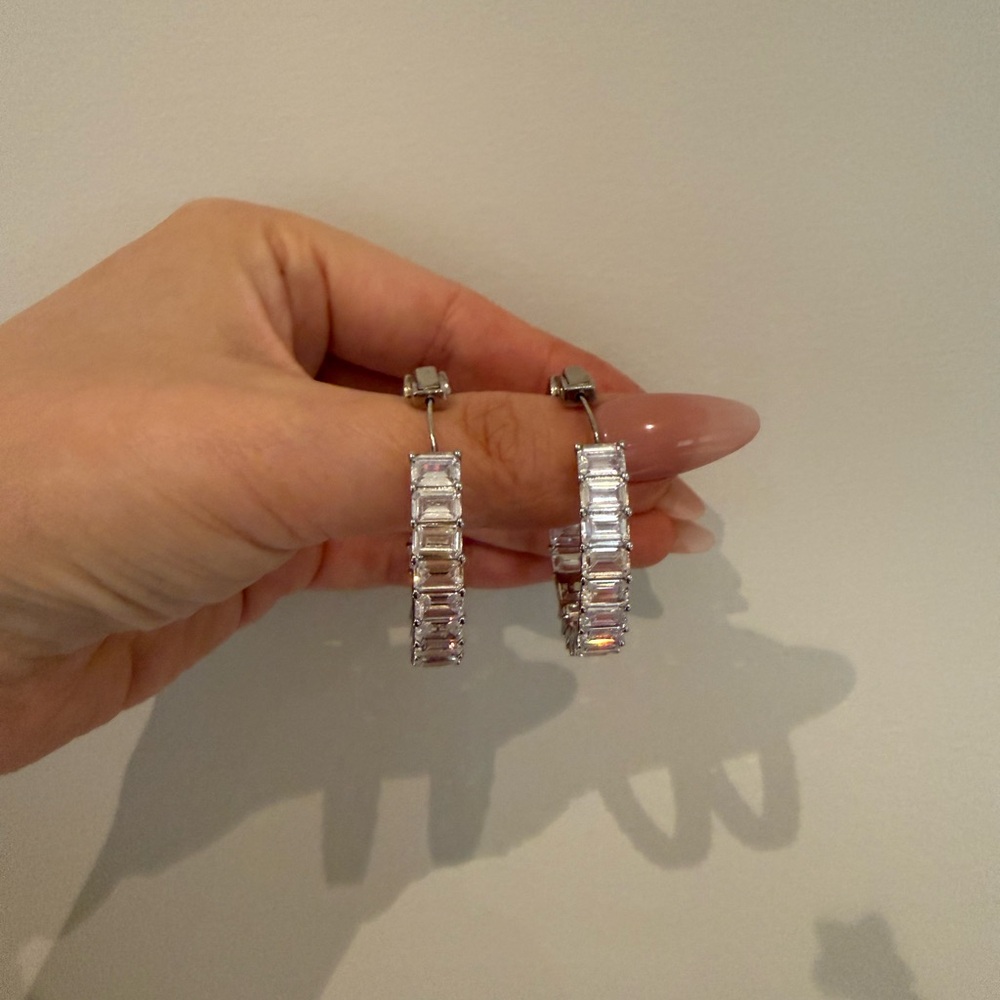 Swarovski Clear Crystal Hoop Earrings
